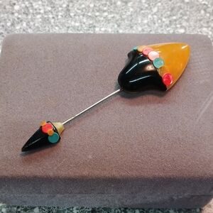 Vintage Bakelight Pin with Colorful Accents